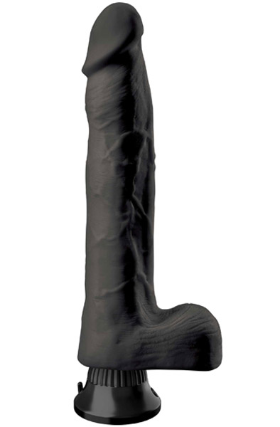Pipedream Real Feel Deluxe 11 Black 28cm Dildo med vibrator | | Intimast