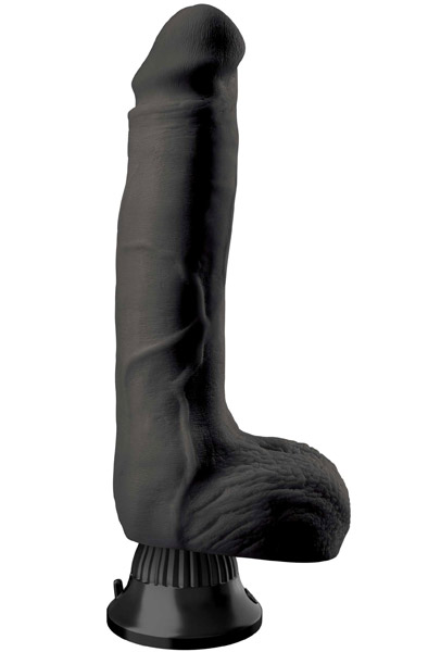 Pipedream Real Feel Deluxe 7 Black 23cm Dildo med vibrator | | Intimast