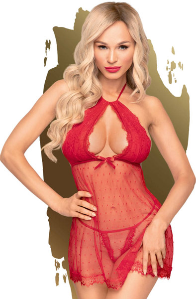 Alternativ bild 0 för Libido Boost - Halterneck Babydoll - Red