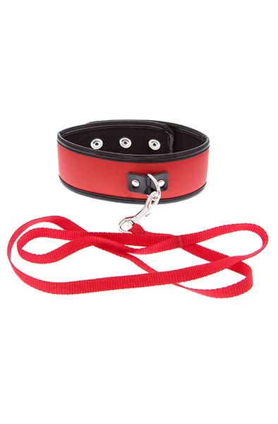 Guilty Pleasure Collar And Leash Red Bondage Halsband & Koppel |  | Intimast