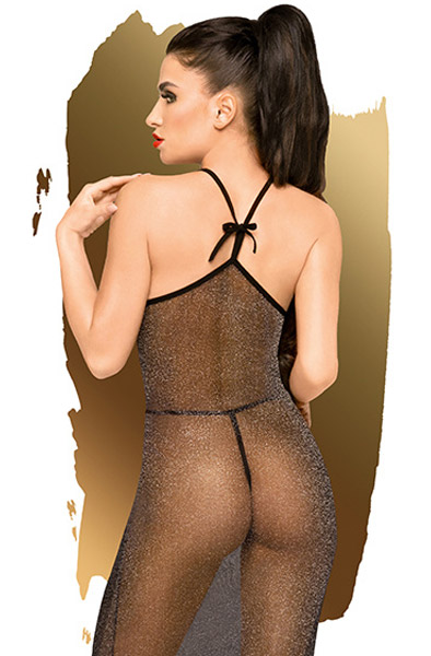 Alternativ bild 1 för Love On Fire - Shimmering Dress with Thong - Black