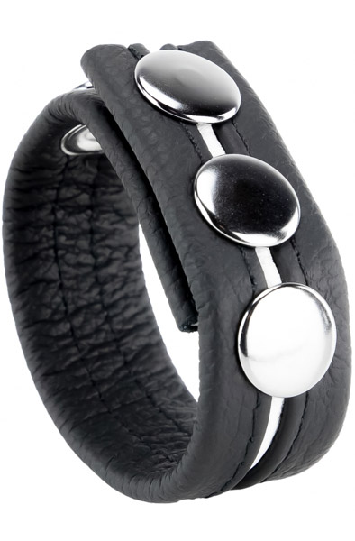 The Red Cockring En Cuir Black/White Penisring |  | Intimast