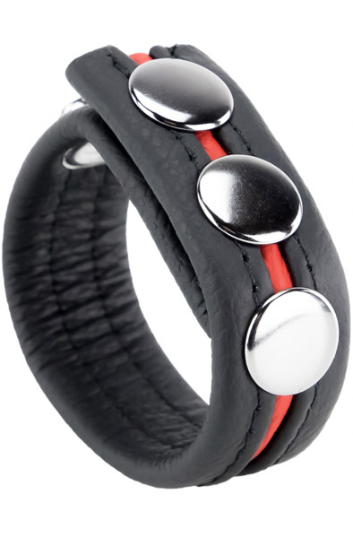 The Red Cockring En Cuir Black/Red Penisring |  | Intimast