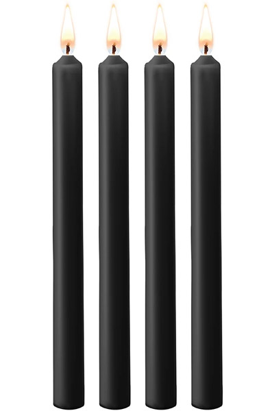 Ouch Teasing Wax Candles Large Parafin 4-pack Black BDSM ljus |  | Intimast