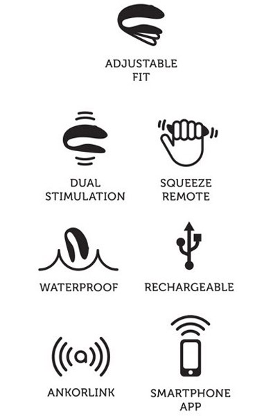 Alternativ bild 1 för Chorus Aqua - Parvibrator med tryckänslig fjärrkontroll