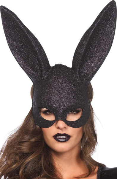 Leg Avenue Black Glitter Rabbit Mask Kaninöron | | Intimast