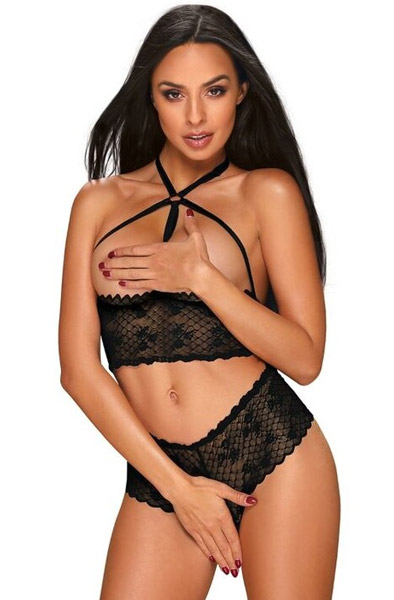Obsessive Nettsy 2-pcs Set Black S/M Sexiga underkläder |  | Intimast