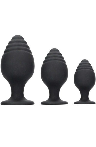 Ouch Rippled Butt Plug Set Black Analpluggar paket |  | Intimast