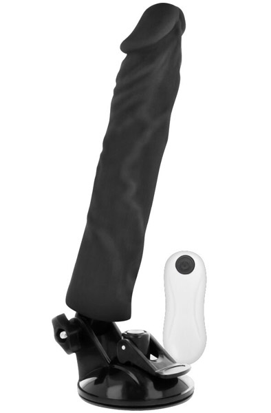 Basecock Realistic Vibrator Control Black 21 cm Dildo med vibrator |  | Intimast