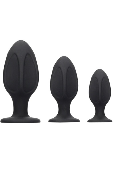 Ouch Diamond Shape Butt Plug Set Black Analpluggar paket |  | Intimast