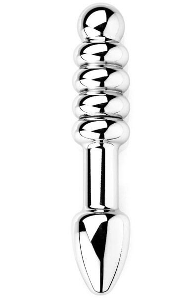 Anal Plug Double Ended With Beads 18cm Analplugg metall |  | Intimast