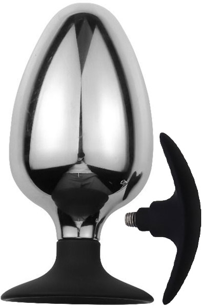 Buttplug With Silicone Retrieval Handle Analplugg metall |  | Intimast