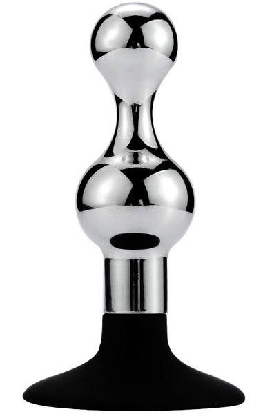 Anal Plug With Suction Cup-Sandglass 11cm Analplugg metall |  | Intimast