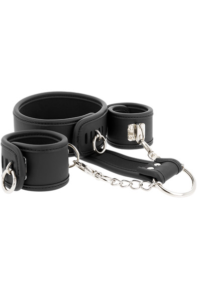 Leather & Handcuffs Vegan Leather Halsband & handbojor |  | Intimast