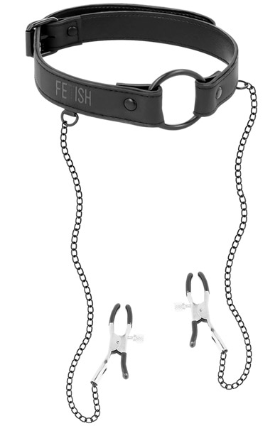 Ring Gag With Nipple Clamps Gag med bröstklämmor |  | Intimast