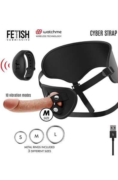 Cyber Strap Remote Control Harness 19,5 cm Strap-on med sele |  | Intimast