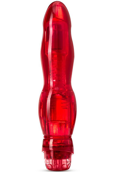 Naturally Yours Flamenco Red 17cm Dildo med vibrator | | Intimast