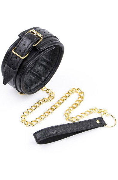 Premium Comfort Gold Collar Halsband & koppel |  | Intimast