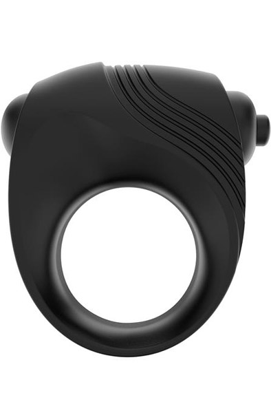 Cockring + Mini Bullet Silicone Black Penisring med vibrator |  | Intimast