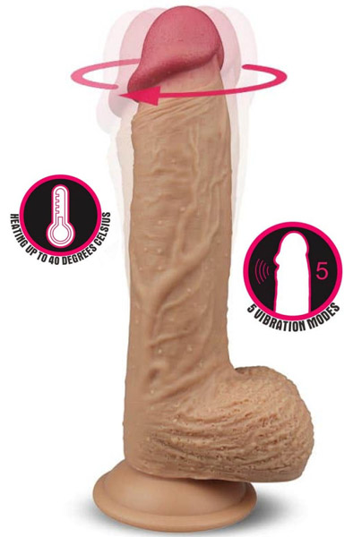 Dual Layered Rotating Nature Cock 21,5cm Dildo med vibrator