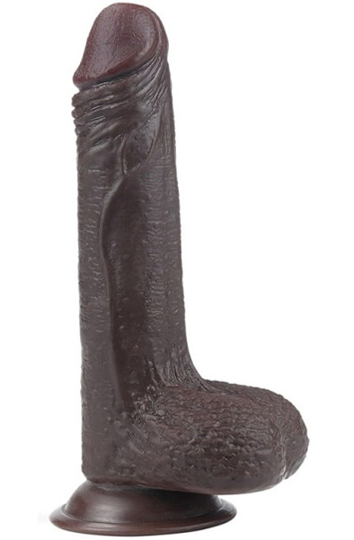 Sliding Skin Dual Layer Dong Brown 17,5cm Dildo