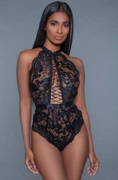 BeWicked Margot Lace Thong Bodysuit L Teddy