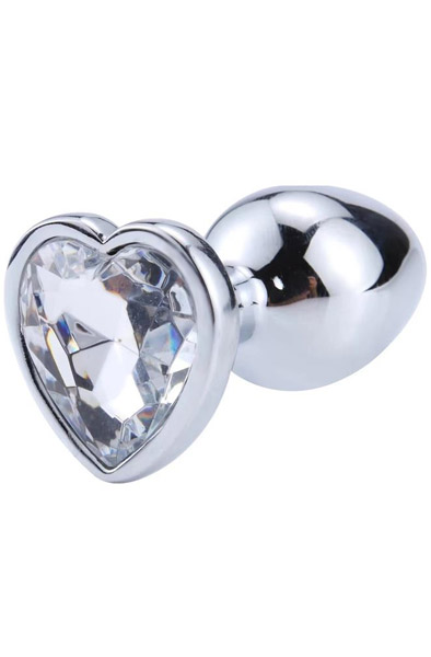 Heart White Anal Plug With Heart Jewel L Analplugg metall