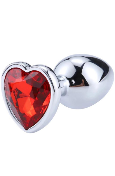 Red Scarlet Anal Plug With Heart Jewel M Analplugg metall