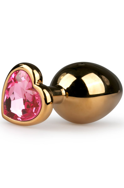 Easytoys Metal Butt Plug Gold/Pink 8,3 cm Analplugg metall