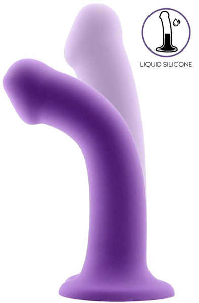 Bouncy Liquid Silicone Flexible Dildo Purple 18cm Dildo