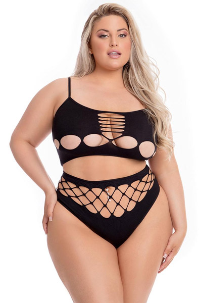 Neon Dreams 2-pcs Bra Set Black Queen Size Sexiga underkläder
