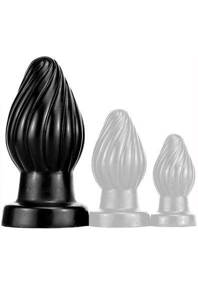 Darksil Spiral Plug L Black 14 cm Grövre analplugg
