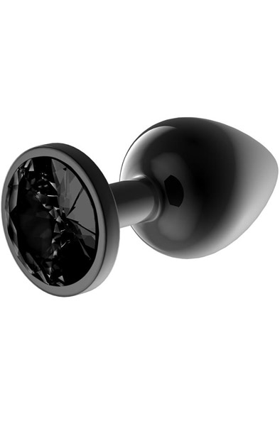 Metalic Butt Plug With Blackgem Jewel L Analplugg metall