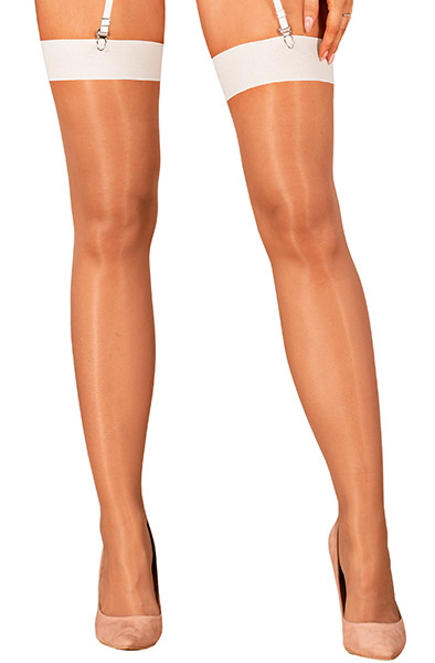 Obsessive S814 Stockings White S/M Stay-ups