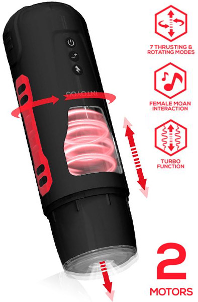 Pyro Advanced Thrusting, Rotating & Moaning Masturbator Masturbator med motor