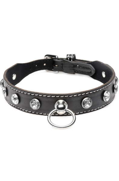 Strict Diamond Choker With O-Ring Black Choker