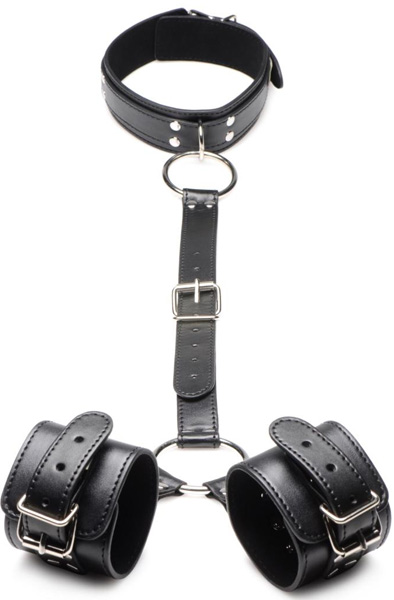 Strict Collar with Cuffs Restraint Set Handbojor & halsband