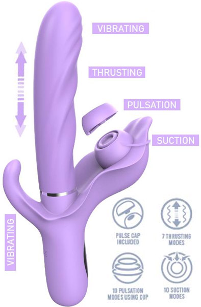 Apollo Thrusting Vibrator, Pulse & Suction Functions Vibrator