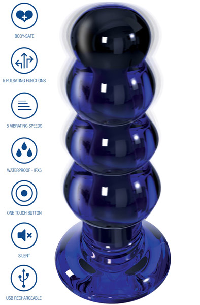ToyJoy Radiant Vibrating Glass Plug 11,5 cm Analplugg med vibrator
