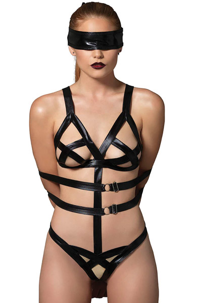 Kinky Teddy & Eye Mask Black O/S Teddy