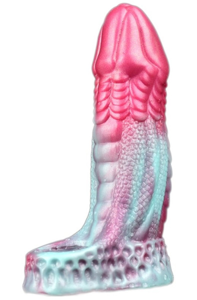 Monster Penis Sheath Leezard Blue-Pink 17 cm Penisförlängare/Sleeve