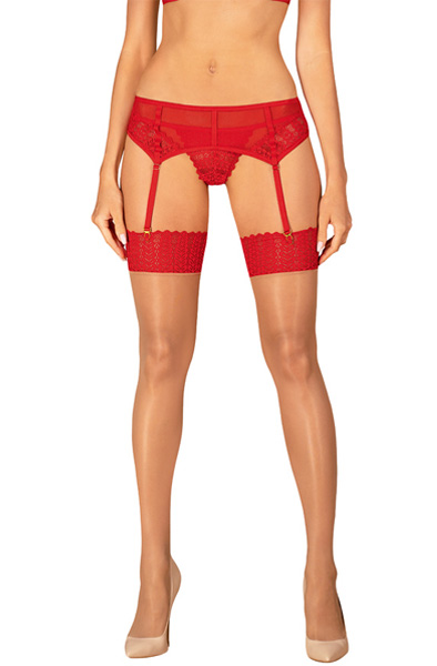 Obsessive Ingridia Stockings Red XL/XXL Strumpbyxor
