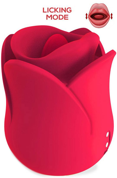 Meryl Rose Shaped Vibe Stimulator With Tongue Klitorisstimulator