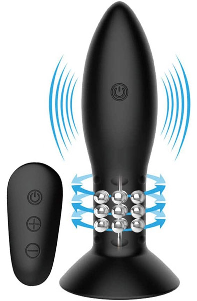 Rotation Beads Anal Plug 13 cm Analplugg med vibrator