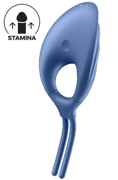Satisfyer Swordsman Vibrating Cock Ring Blue Penisring med vibrator