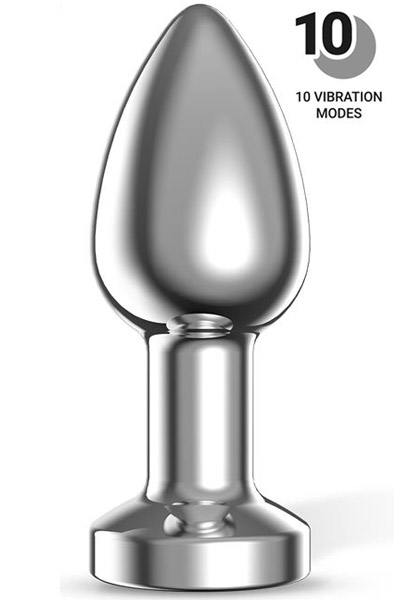 Dimpor Vibrating Chrome Anal Plug Large Analplugg med vibrator