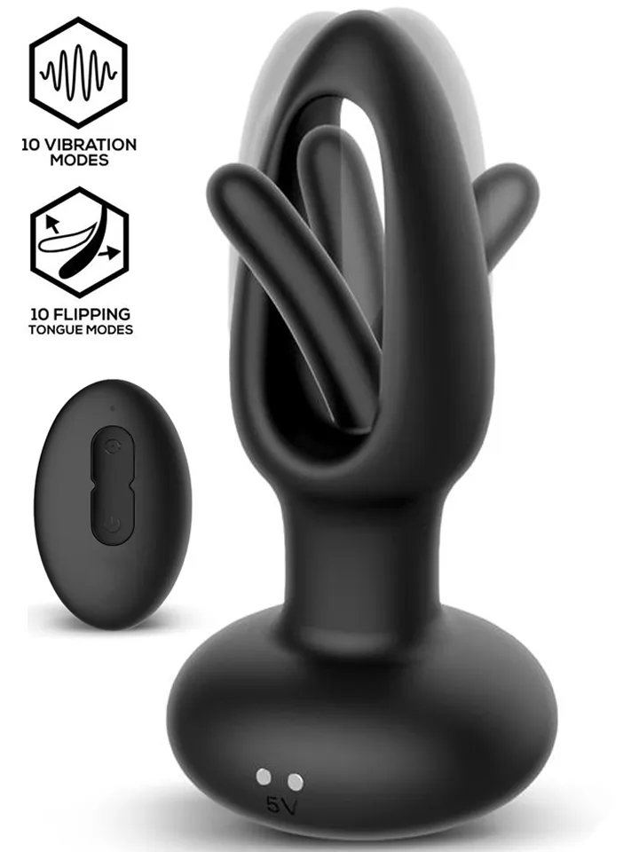 Sasha Vibrating Plug With Flipping Tongue & Remote Analplugg med vibrator