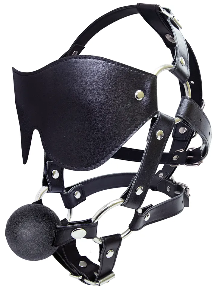 Eye Mask Harness With Ball Gag Gagball med ögonbindel