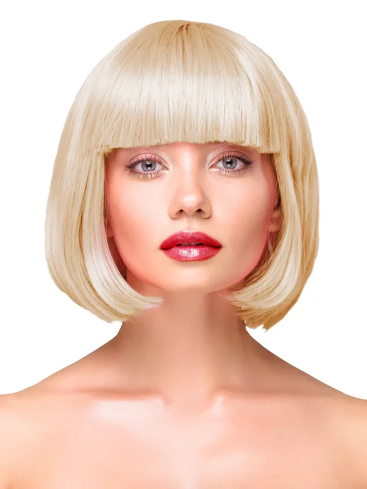Party Wig Short Straight Blonde Hair Peruk