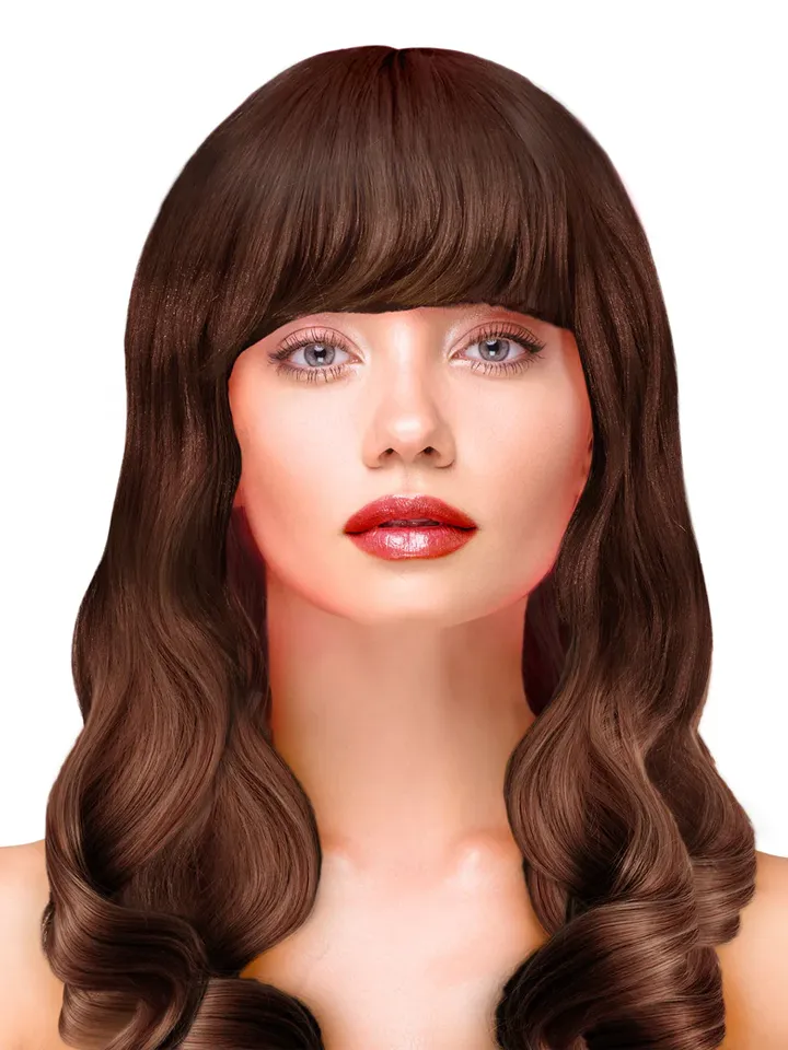 Party Wig Long Wavy Brown Hair Peruk